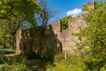 Fototapeta na wymiar Ruin in the abandoned Tyneham Village near Kimmeridge, Jurassic Coast, Dorset, UK