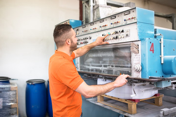 Man working in printing factory