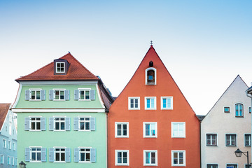 Fototapeta na wymiar colorful apartments in Landsberg am Lech, Germany