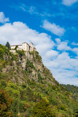 Fototapeta na wymiar Monastero di Sabiona, castle Saben, Chiusa, Italy, on mountain