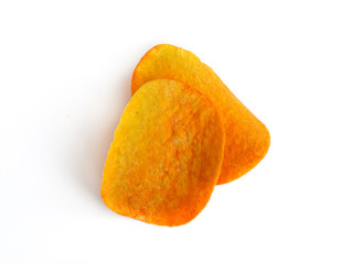 potato chips isolated on white background