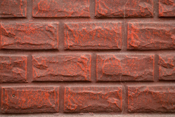 Background of red brick wall pattern texture.