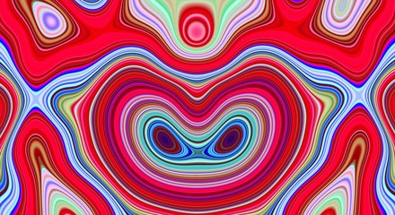 Fototapeta na wymiar Psychedelic symmetry abstract pattern and hypnotic background, backdrop illustration.