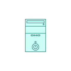 Computer Case icon filled outline or line style vector illustration