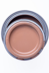 Single paint can directly above isolated on white background 