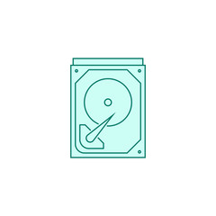 hard drive icon filled outline or line style vector illustration