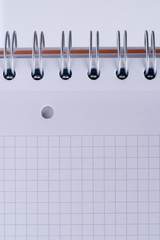 Paper spiral notepad close-up