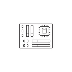 motherboard icon outline or line style vector illustration