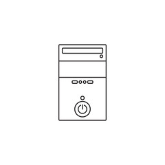 Computer Case icon outline or line style vector illustration