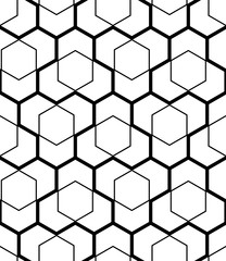 Vector seamless texture. Modern geometric background. Lattice with hexagonal cells.