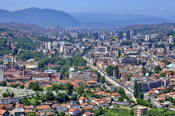 Obraz premium Panorama of Sarajevo, Bosnia and Herzegovina
