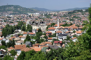 Fototapeta na wymiar Panorama of Sarajevo, Bosnia and Herzegovina