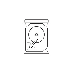 hard drive icon outline or line style vector illustration