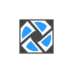 computer fan icon flat cartoon style vector illustration