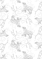 Background with constellation of animal silhouette in polygonal style