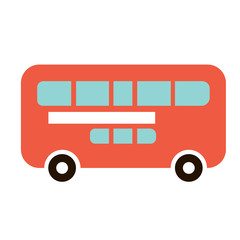 city bus flat illustration on white