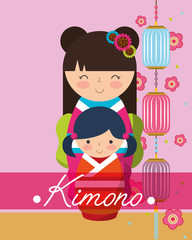 japanese kokeshi doll kimono