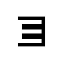 E letter square vector logo