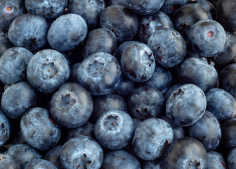 Background of healthy blueberries macro