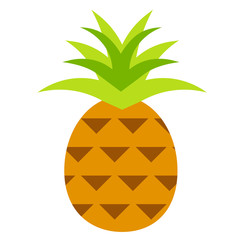pineapple flat illustration on white