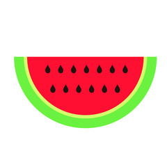 watermelon flat illustration on white