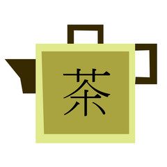 teapot flat illustration on white