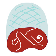 fish steak flat illustration on white