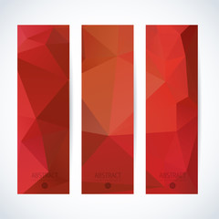 Vector red banners abstract triangle background