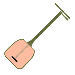 shamisen flat illustration on white