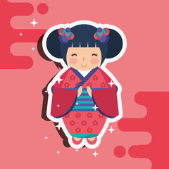 japanese kokeshi doll kimono