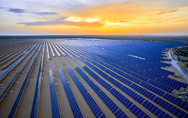 Aerial solar photovoltaic panel base in aerial desert