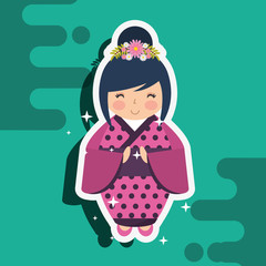 japanese kokeshi doll kimono