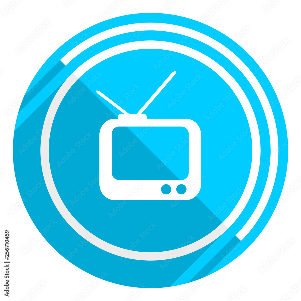 Poster tv flat design blue web icon, easy to edit vector illustration for webdesign and mobile applications