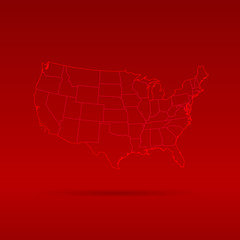 USA map red background glow spacy