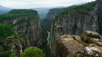 Canyon landscape from Manavgat, Antalya,Turkey. Tazi Canyon, Bilgelik Vadisi. Great valley and cliff.