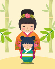 japanese kokeshi doll kimono