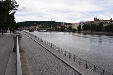 Fototapeta na wymiar A View of Vltava river in Prague, Czech Republic