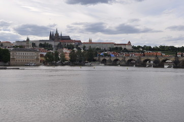 Obraz premium A View of Vltava river in Prague, Czech Republic
