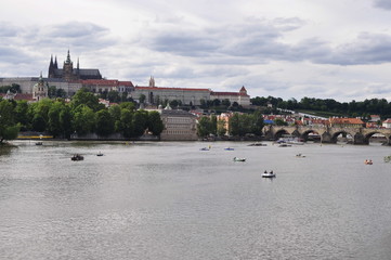 Obraz premium A View of Vltava river in Prague, Czech Republic