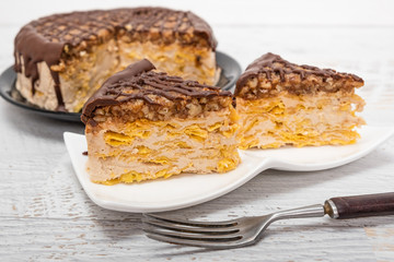 Chocolate and cofn flakes sweet cake