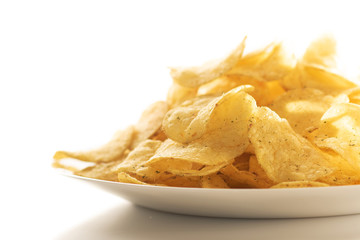 potato chips on a white plate