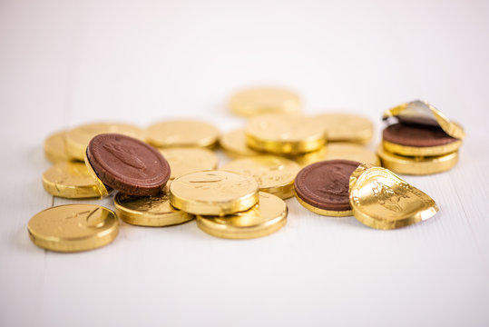 chocolate money fake money euro coins Hanukkah gelt
