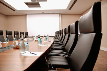 Close up table conference room interior