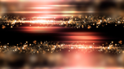 Dark background with multicolored bokeh, gradient and abstract bokeh light. Magic twinkling...