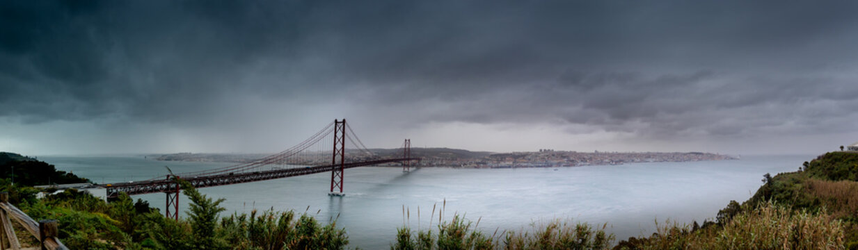 Bridge to Lisbon, named Ponte 25 de Abril, also called the sister bridge of the Golden Gate