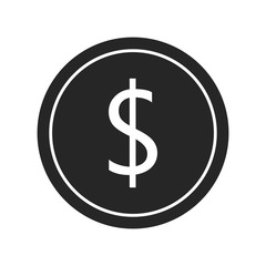 Coin flat icon on white background, for any occasion