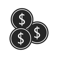 Coin flat icon on white background, for any occasion