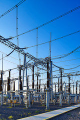 Large voltage boost transmission station for solar photovoltaic base