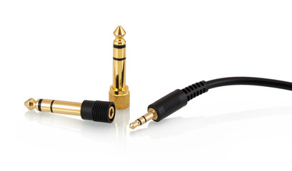 3.5mm 1/8 stereo headphone jack, 3-pole mini-stereo headphone plug or phone connector with two 6.35...