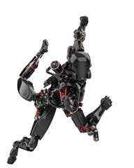mega black robot super drone in a white background
